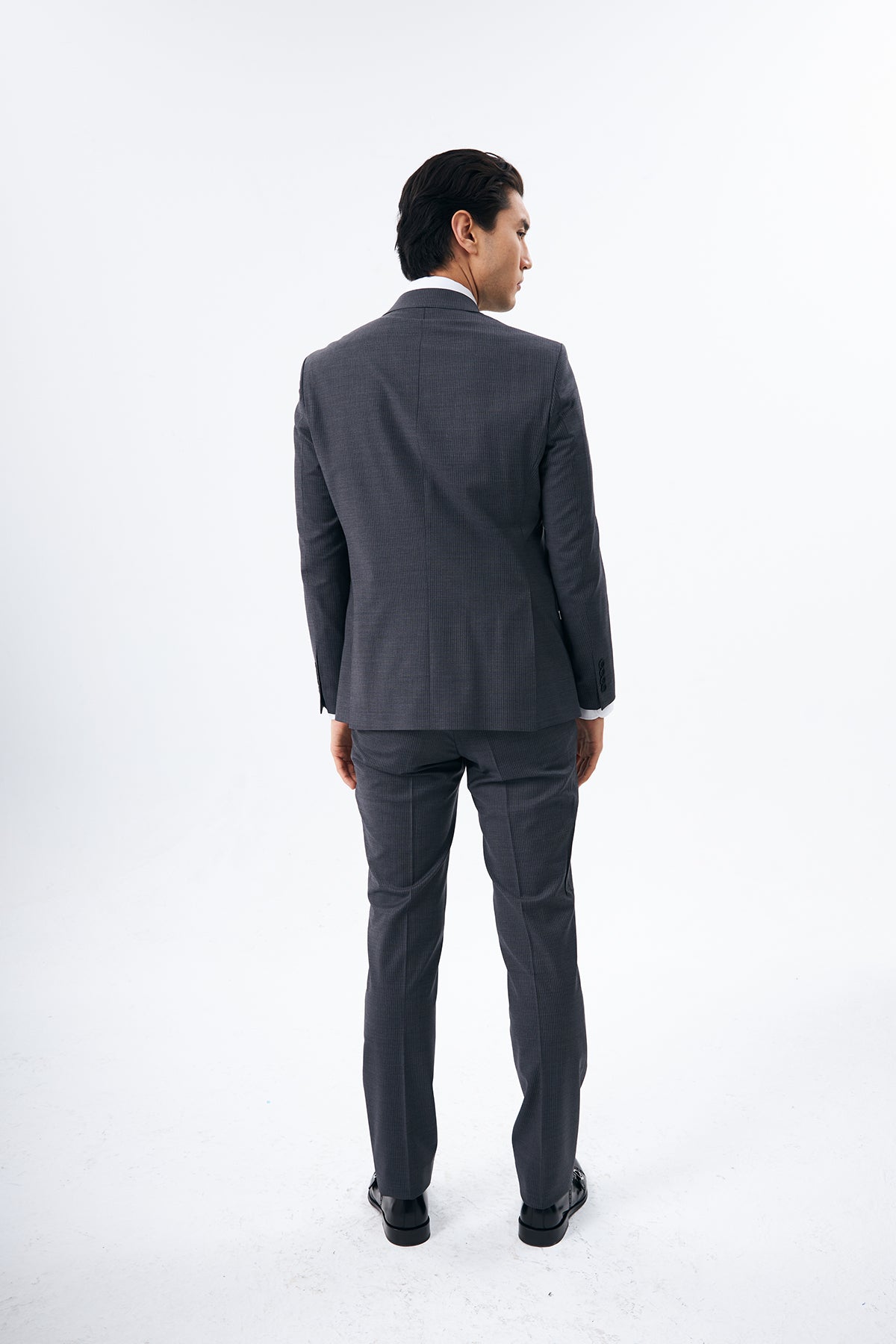 Charcoal Chalk Stripe Wool Suit