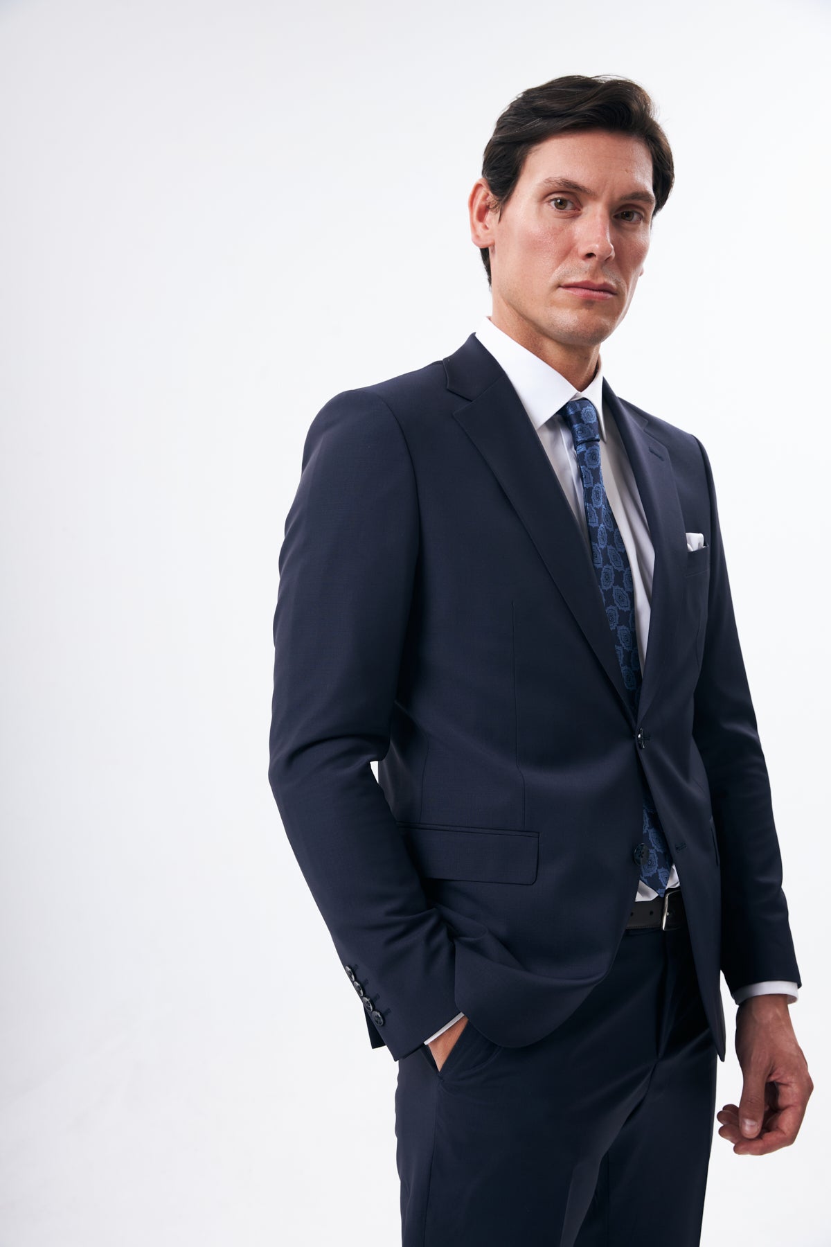 Dark Blue Suit in 100% Wool