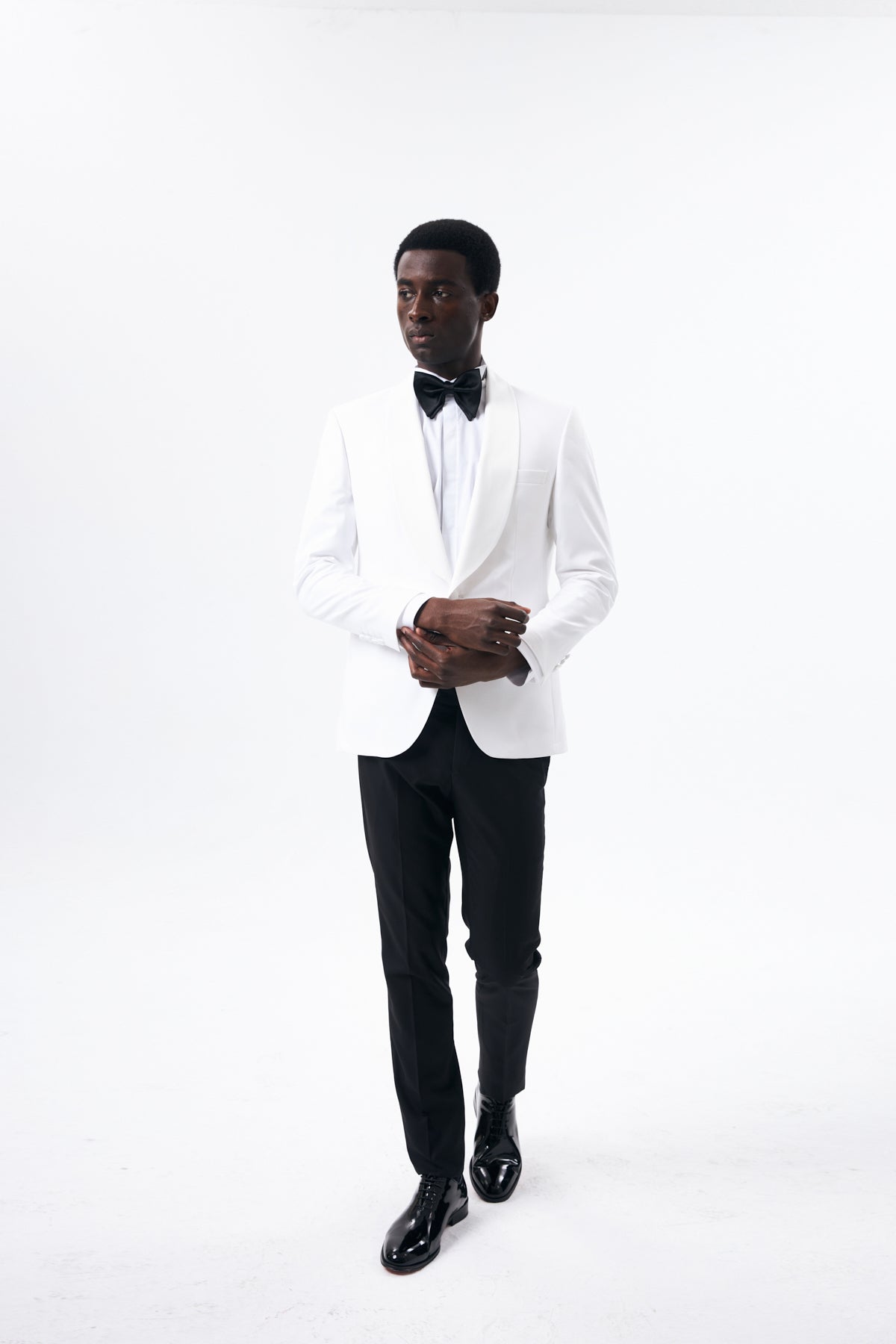 White Tuxedo with Black Trousers