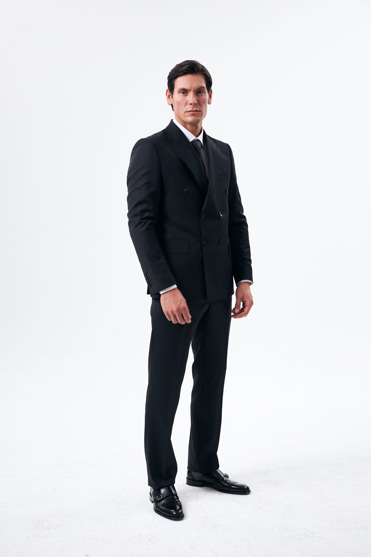 Classic Black Double-Breasted Suit