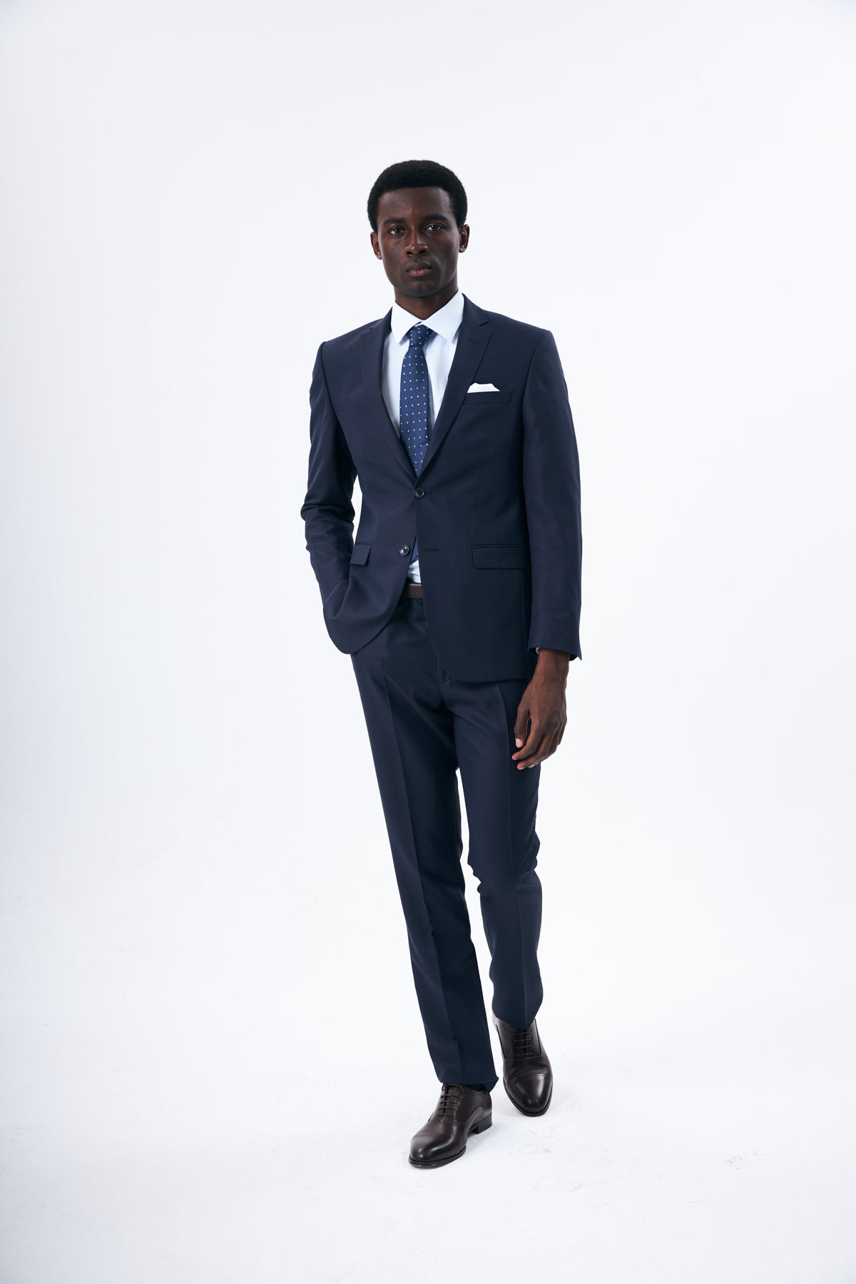 Classic 100% Wool Navy Suit