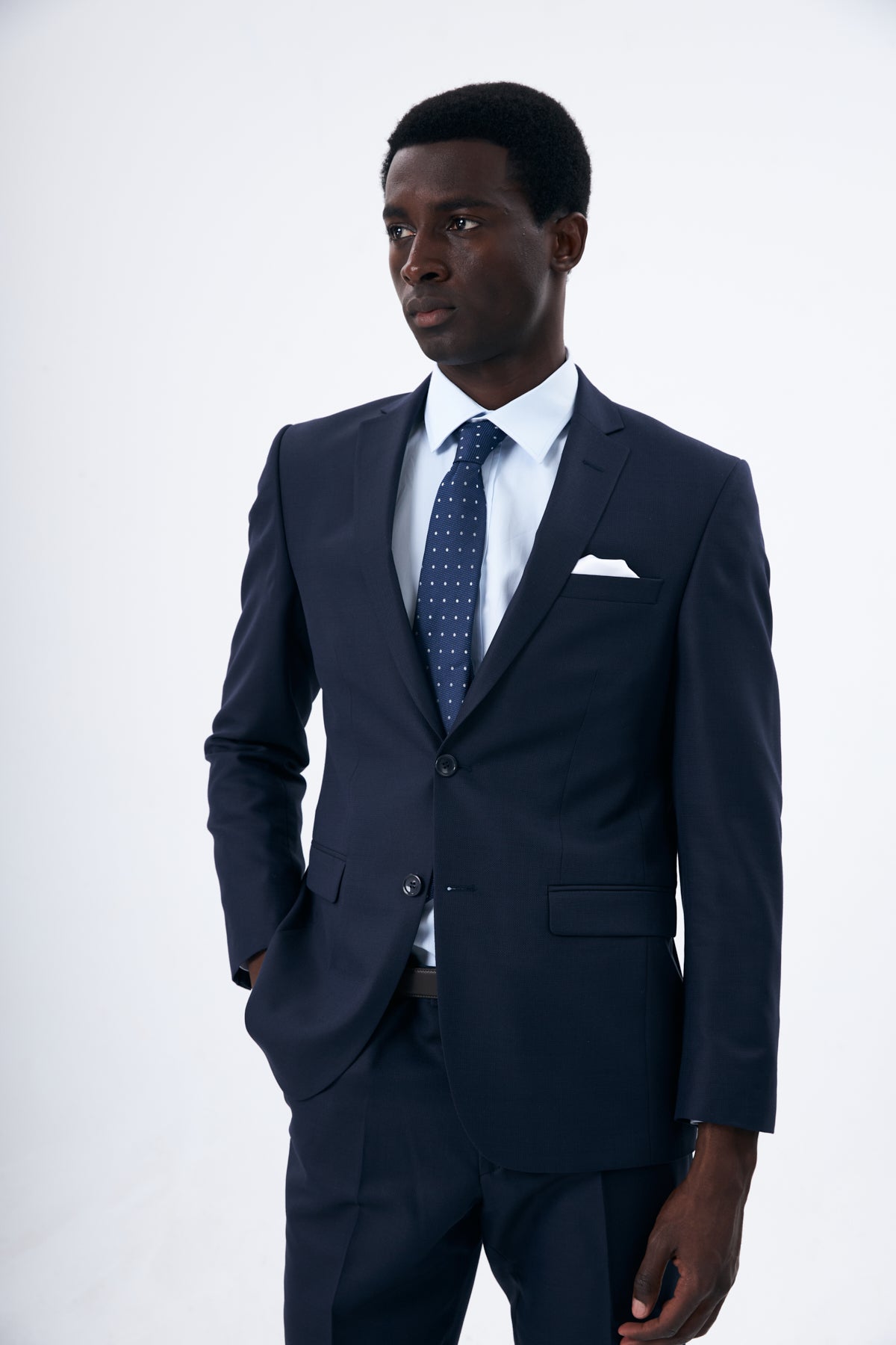 Classic 100% Wool Navy Suit