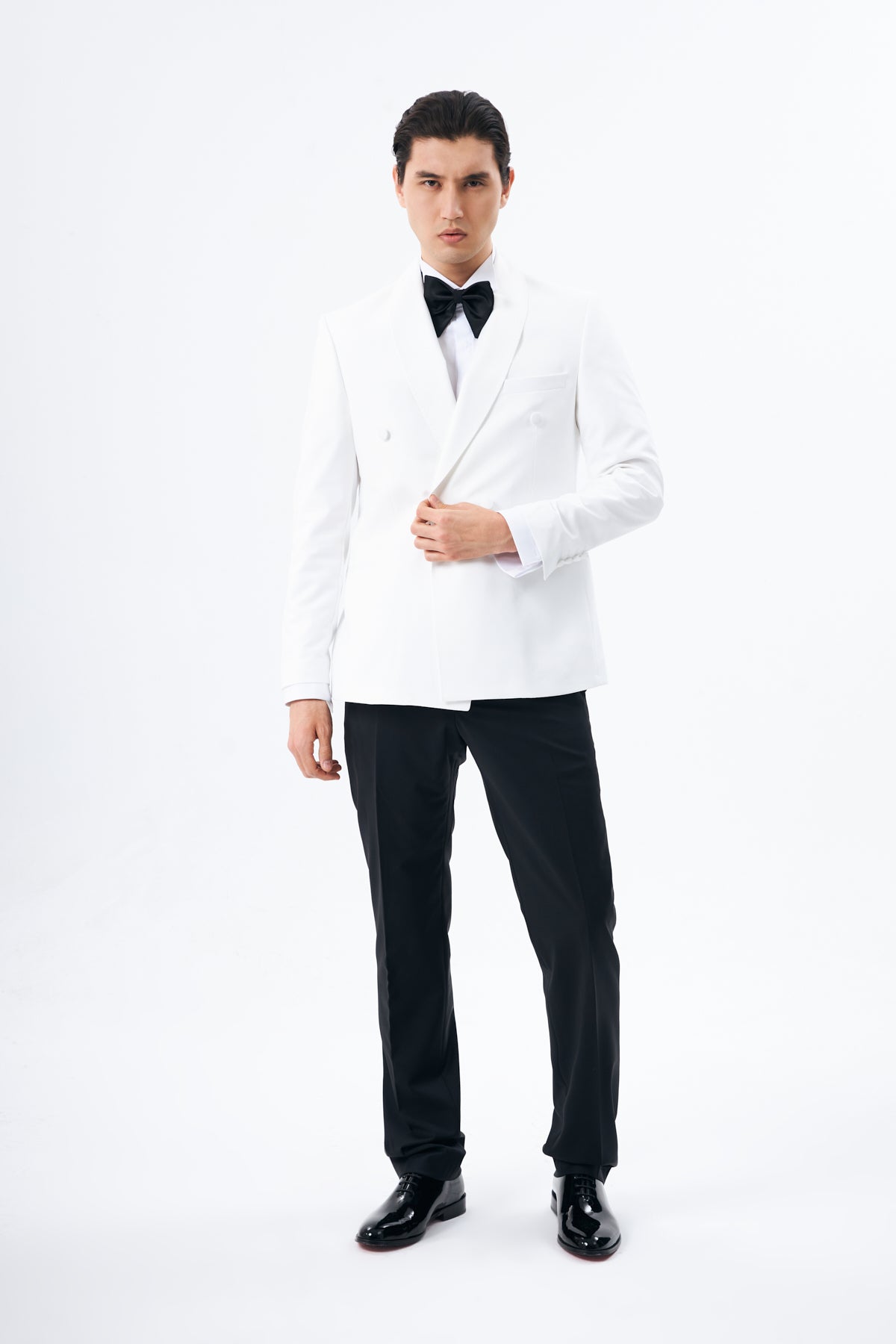 White Double-Breasted Tuxedo