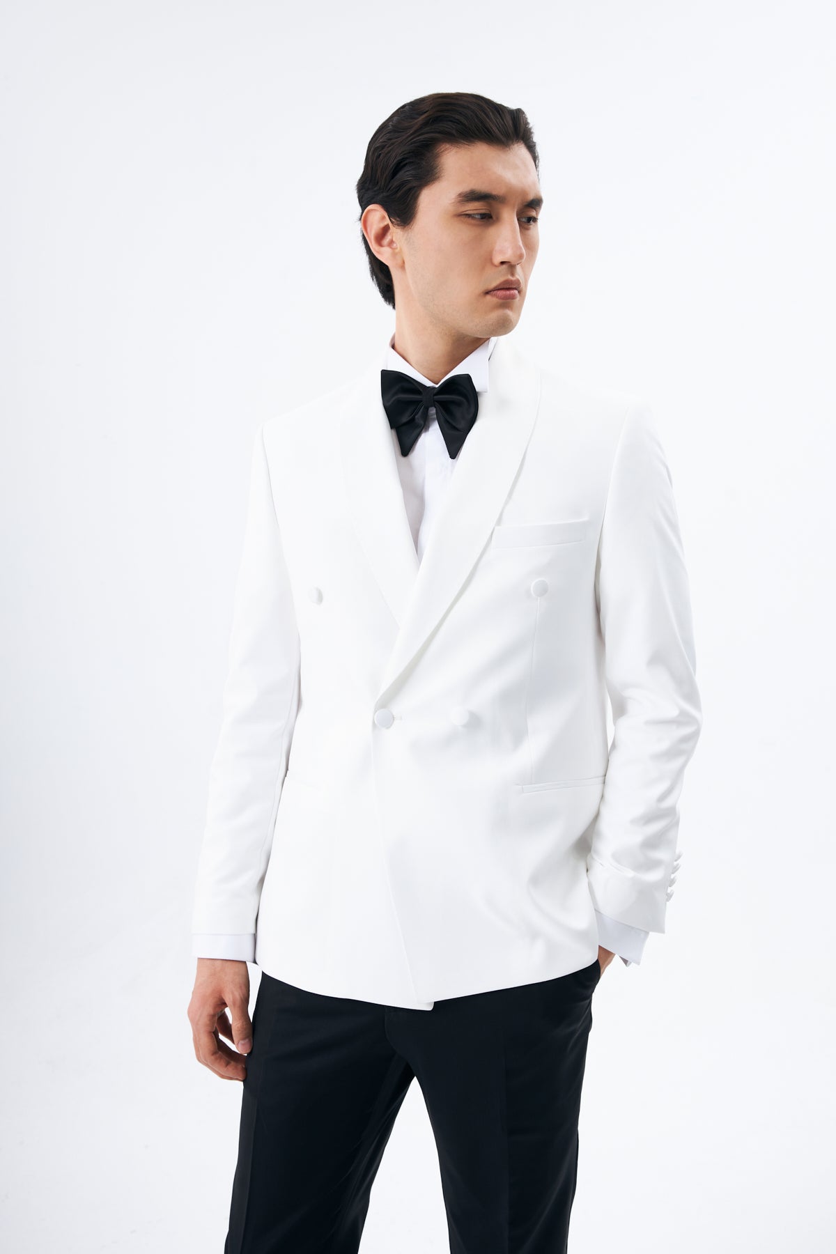 White Double-Breasted Tuxedo
