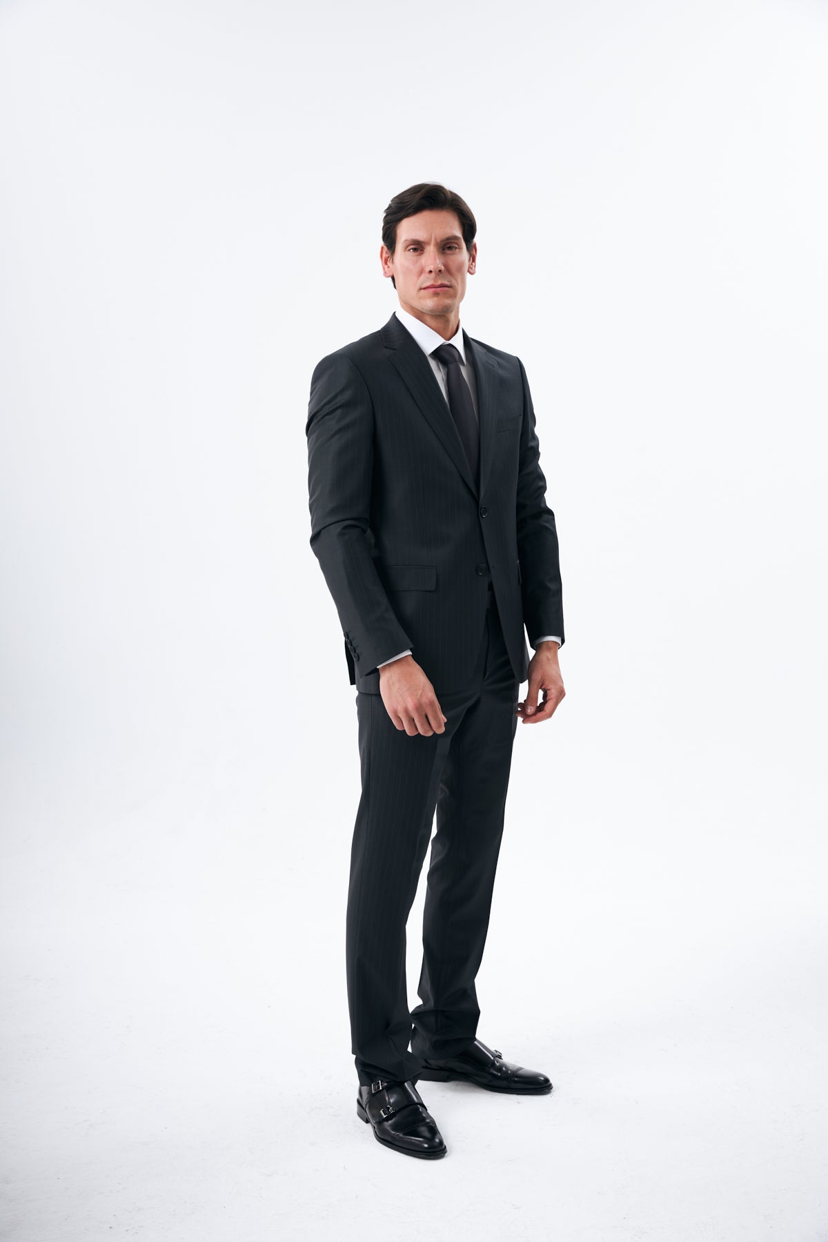 Deep Green Pinstripe Wool Suit