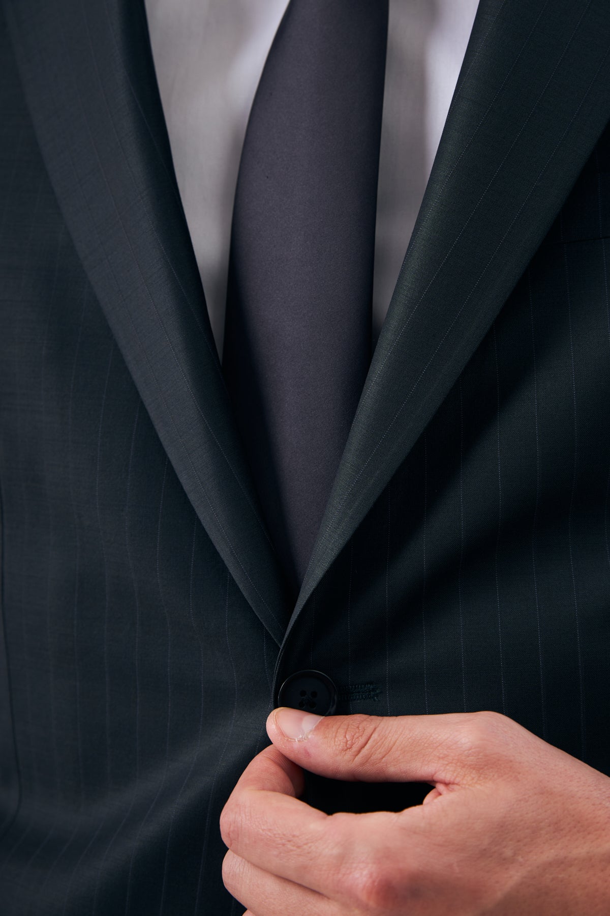 Deep Green Pinstripe Wool Suit
