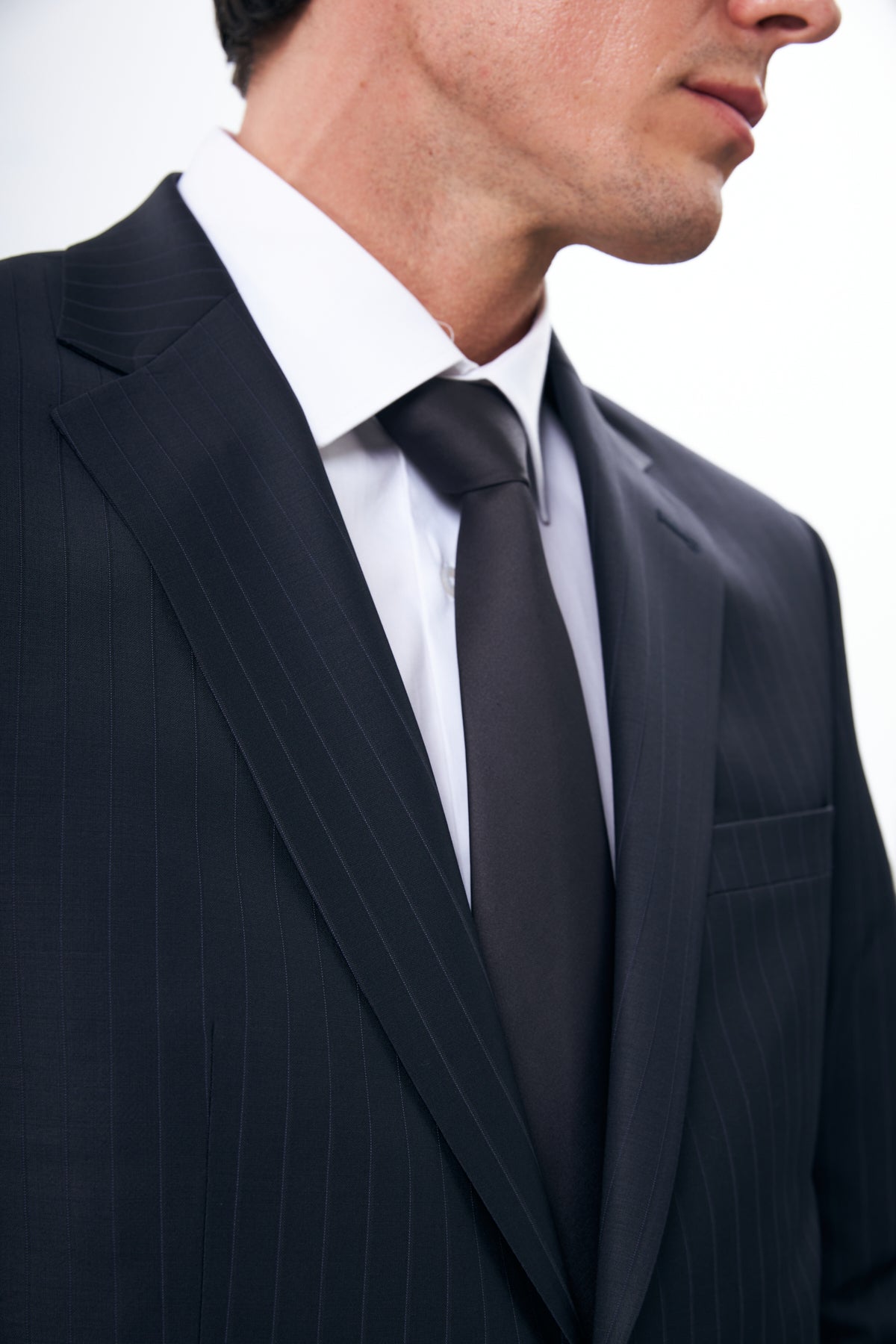 Midnight Pinstripe Wool Suit