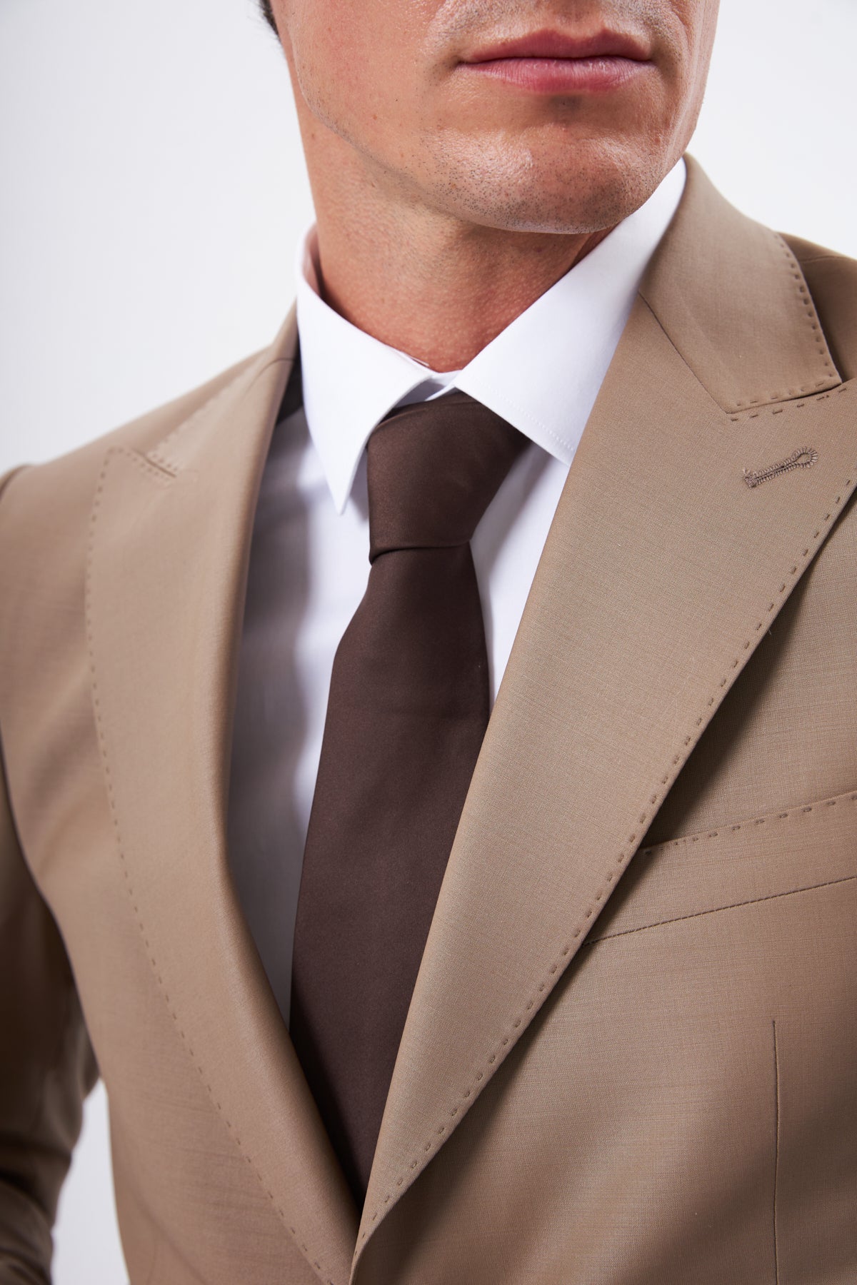 Tan Suit in 100% Wool