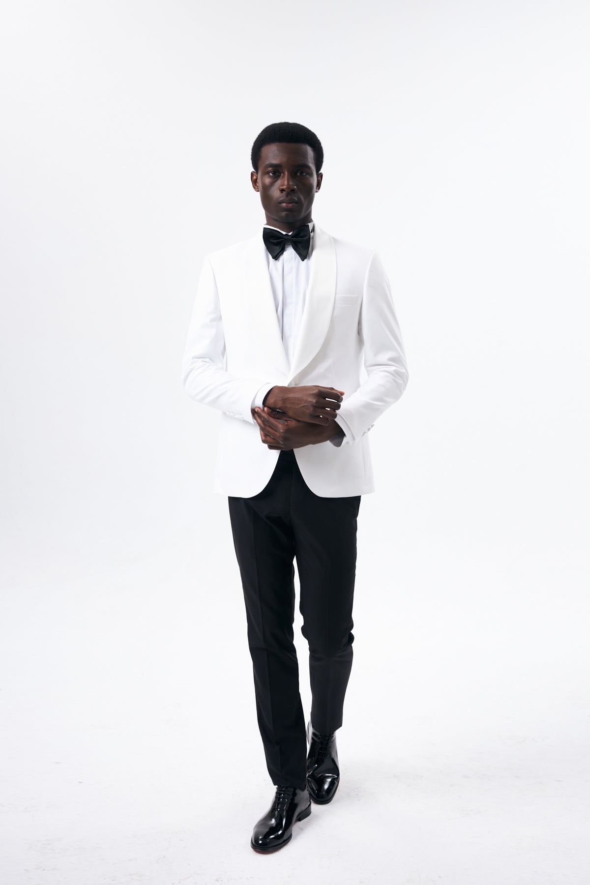 White Tuxedo with Black Trousers